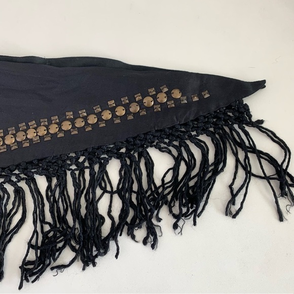 Nalini Black Silk Tie Around Top W/ Medal Embellishments One Size - Picture 9 of 14